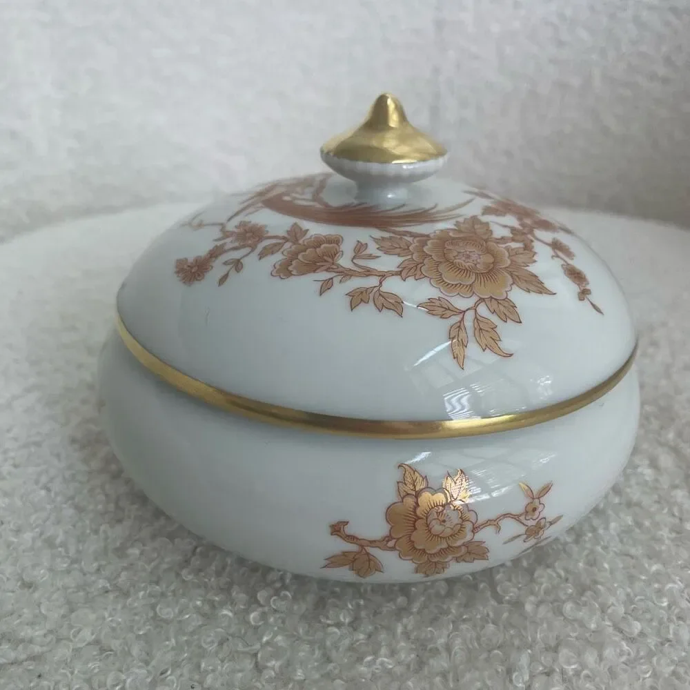 Vintage Limoges France porcelain Fine China Lidded Candy Dish 4” x 5”